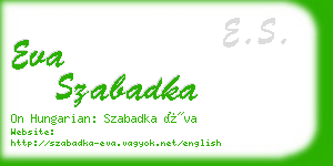 eva szabadka business card